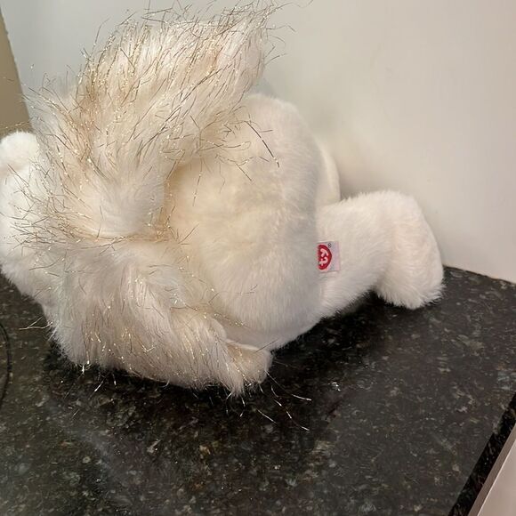 Ty Beanie Baby *Buddy '2001 "DIVINE" Angel White Bear Gold Tinsel Wings … - Picture 7 of 9